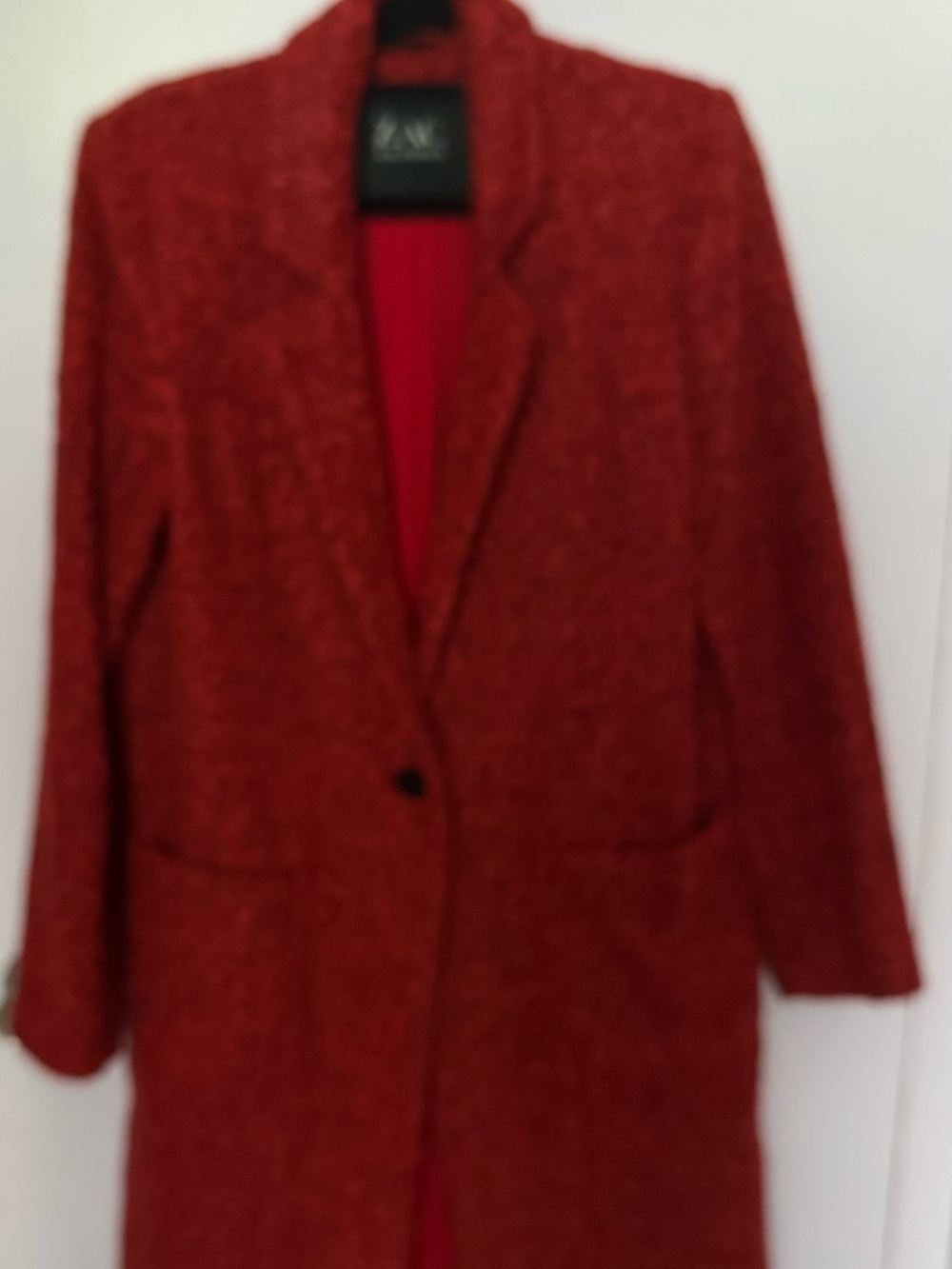 Red Tweed Long Trench Coat